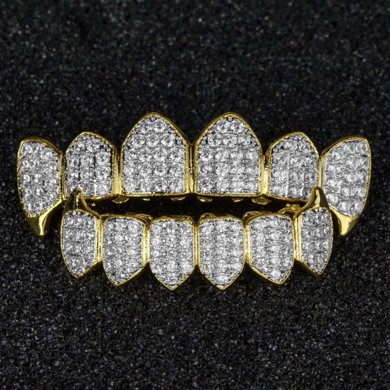 Simulated Diamond Grillz | 18K Gold Plated Luxury for only $46.99