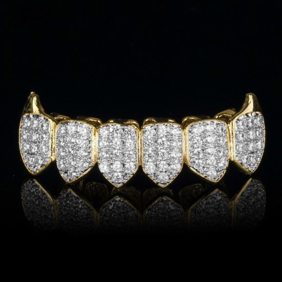 Simulated Diamond Grillz | 18K Gold Plated Luxury for only $46.99
