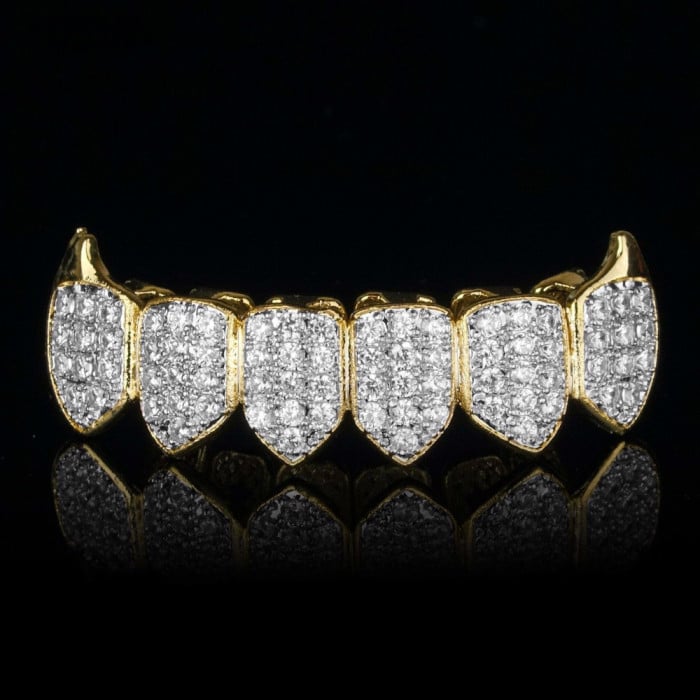 Simulated Diamond Grillz | 18K Gold Plated Luxury for only $46.99