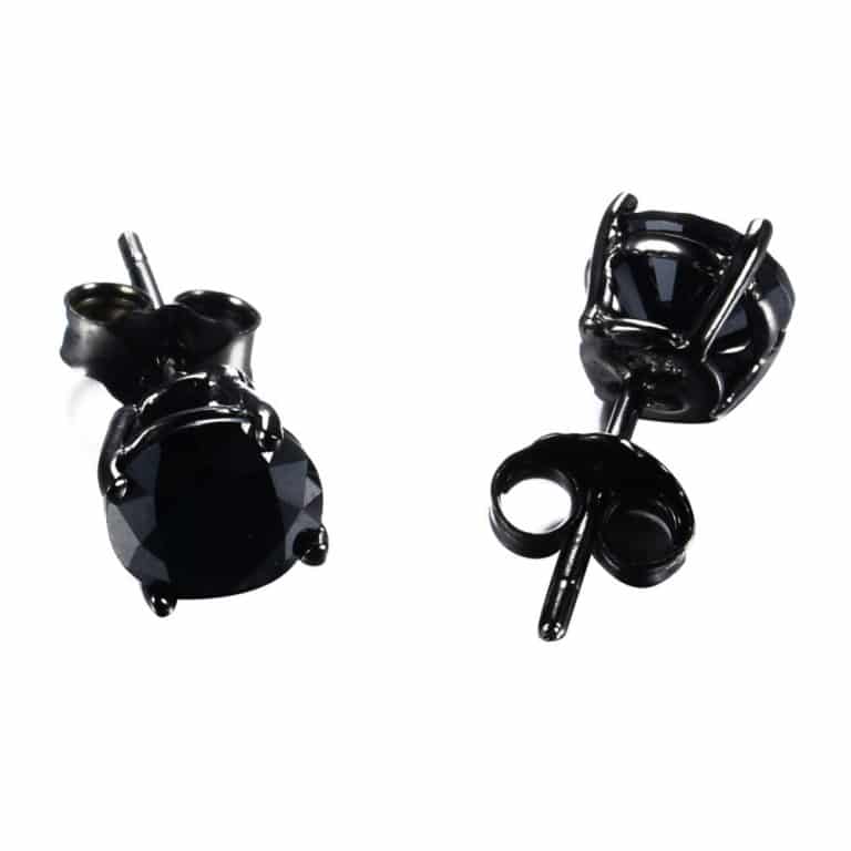 Black Rhinestone Stud Earrings Deez Grillz