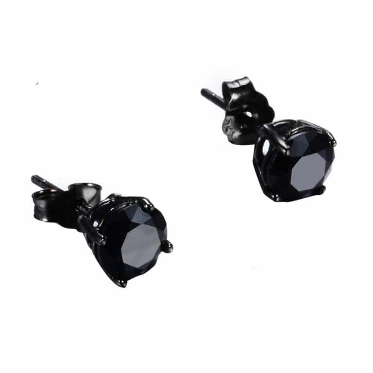 Black Rhinestone Stud Earrings Deez Grillz